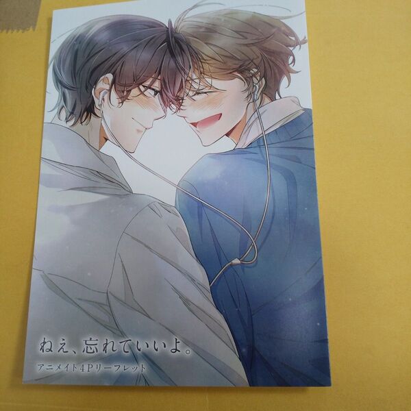 お値下げ交渉以外でしたら気後れせず質問可能!商業 BL 新刊 ねぇ、忘れていいよ。 アニメイト限定リーフレット