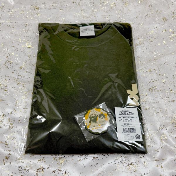 僕のヒーローアカデミア JF限定 缶バッジ付きTシャツ 爆豪勝己 緑谷出久