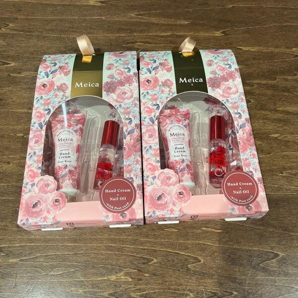 【新品☆2セット】Meica ハンドクリーム&ネイルオイルセット トゥルーローズの香り