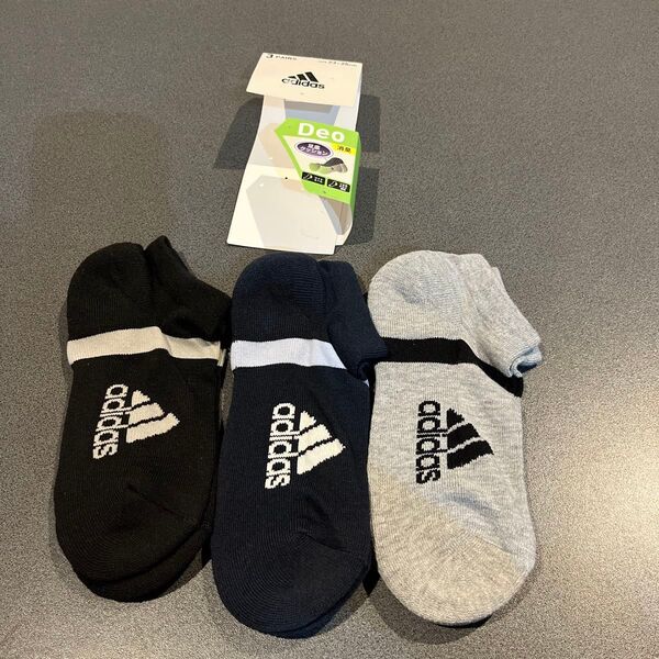 【新品☆サイズ23〜25cm】adidas アディダス 靴下 3足組