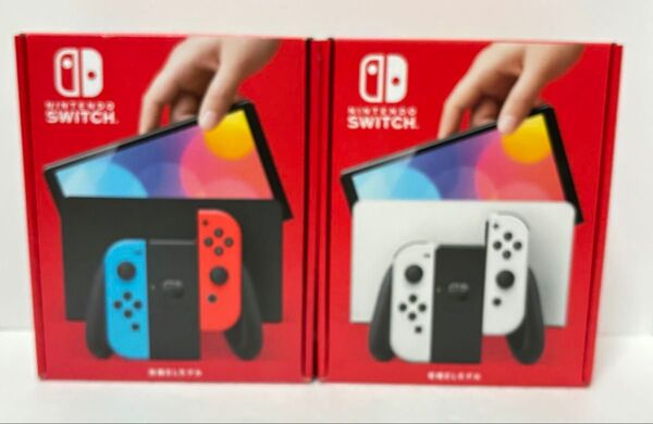 Nintendo Switch(有機ELモデル) 本体 ホワイト 1台 ネオン 1台 店舗印なし