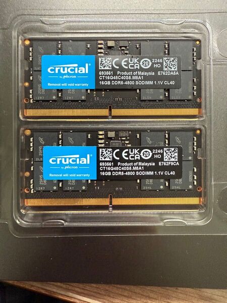 crucial DDR5-4800 SODIMM 16GB×2枚組(計32GB) メモリ