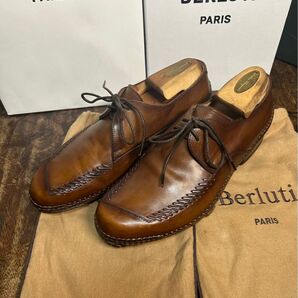 ほぼ新品 希少 ベルルッティ インディオコレクション オルガ期 パティーヌ レザーシューズ 7