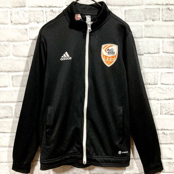 1460 adidas アディダス トラックジャケット 150cm 黒 子供 キッズ サッカー