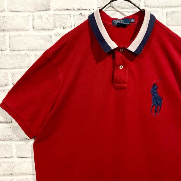 1462 Polo Ralph Lauren ラルフローレン ポロシャツ 2XL 赤 ビッグポニー