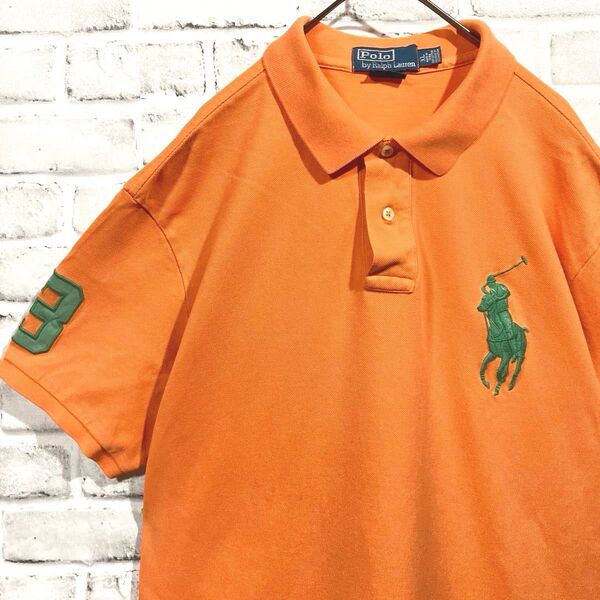 1464 Polo Ralph Lauren ラルフローレン ポロシャツ XL オレンジ ビッグポニー