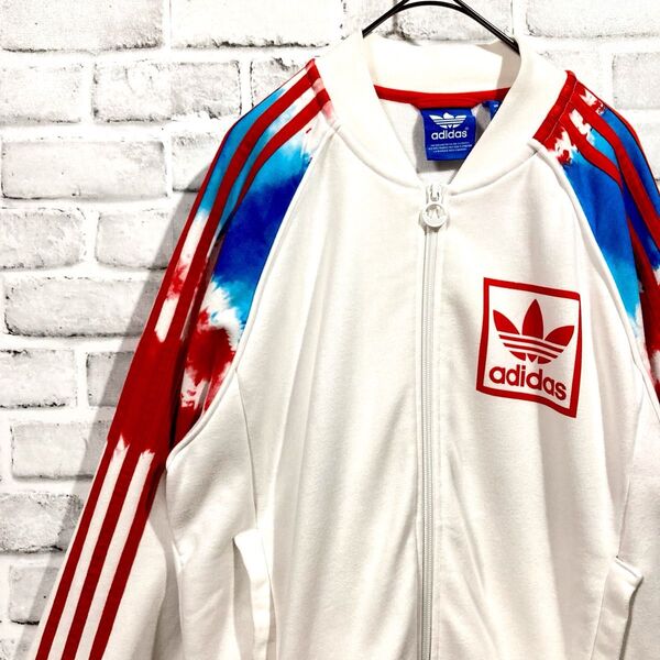 1489 adidas アディダス トラックジャケット L 白 タイダイ柄 ジャージ あのちゃん