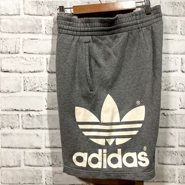 1504 adidas アディダス ハーフパンツ デサント製 L グレー 90s