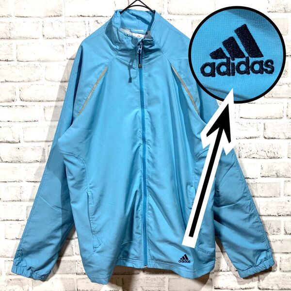 1502 adidas アディダス ナイロンジャケット 4XOT 水色 レディース