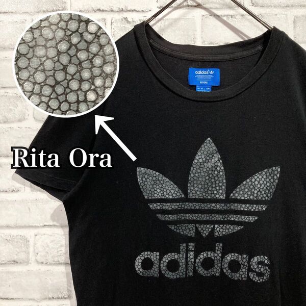 1526 adidas アディダス Tシャツ Rita Ora リタオラ コラボ L 黒