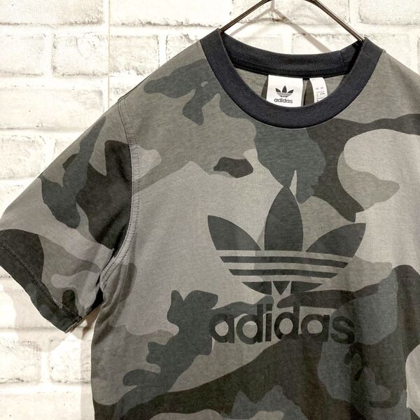1569 adidas アディダス Tシャツ カモフラ 迷彩 S トレフォイル