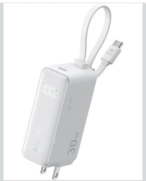 【中古】Anker Power Bank (5000mAh, Fusion, Built-In USB-C 折り畳み充電器)30W
