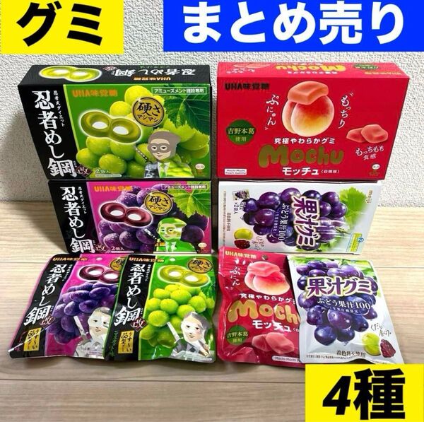 忍者めし 鋼 グレープ マスカット モッチュ 白桃 果汁グミ ぶどう味 グミ 菓子 駄菓子