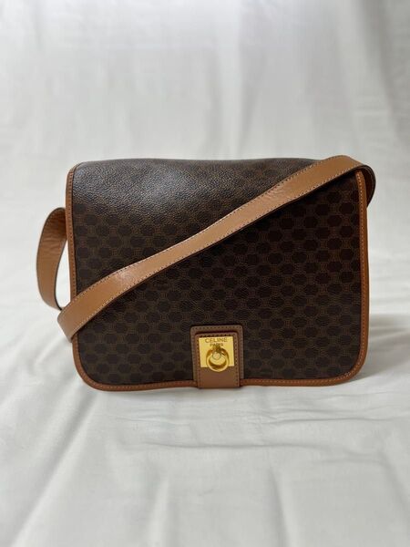 CELINE セリーヌ ショルダーバッグ マカダム柄 ブラウン ヴィンテージ
