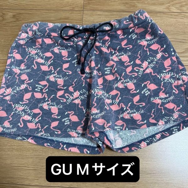GU ショートパンツ ハーフパンツ 短パン フラミンゴ Mサイズ レディース パジャマ 部屋着 ショーパン 短パン