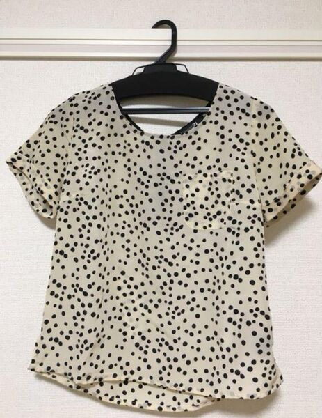 Forever21 レディース ブラウス 半袖 トップス ドット柄 Sサイズ カットソー ブラウス