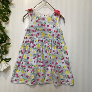 エスケープ 110 総柄 さくらんぼ柄 裏地なし ワンピース