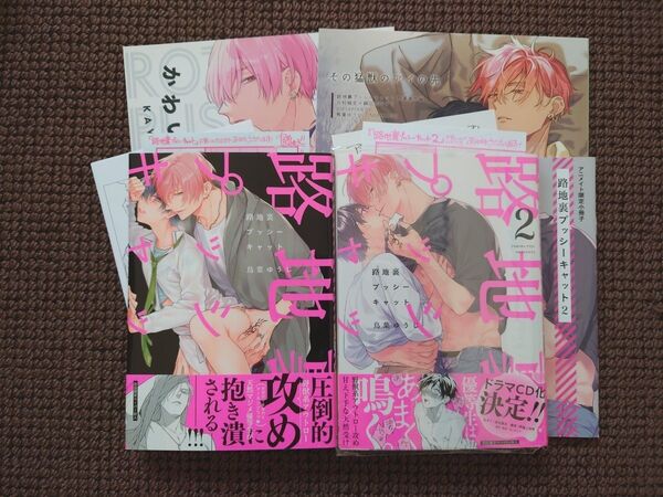 【中古BLコミック】鳥葉ゆうじ*路地裏プッシーキャット 1,2巻&番外編同人誌2冊セット※即購入不可