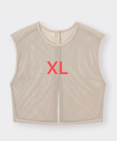 ジーユー gu メッシュT ノースリーブ Tシャツ トップス ノースリーブ ベージュ XL