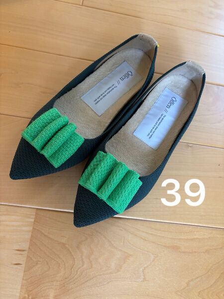 Offen パンプス オッフェン 39 23.5 24 24.5 フラットシューズ