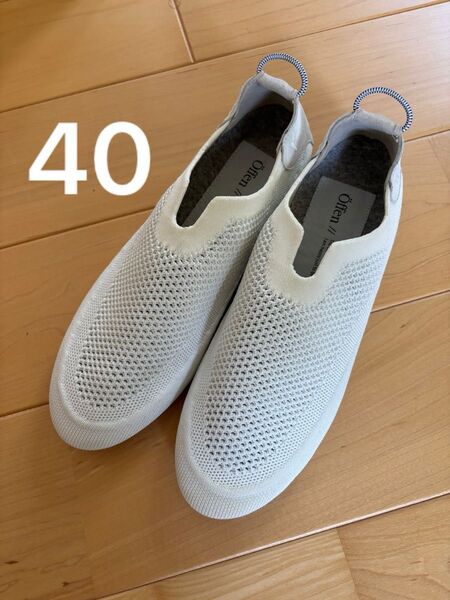 Offen パンプス オッフェン 40 24 24.5 フラットシューズ オフホワイト