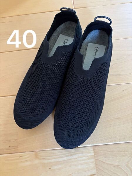 Offen パンプス オッフェン 40 24 24.5 フラットシューズ ブラック