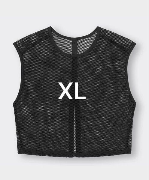 ジーユー gu メッシュT ノースリーブ Tシャツ トップス ノースリーブ ブラック XL