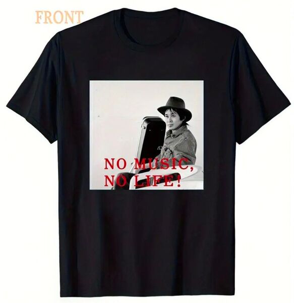 新品未使用!/忌野清志郎デザインプリント!メンズTシャツ/ブラック/XL