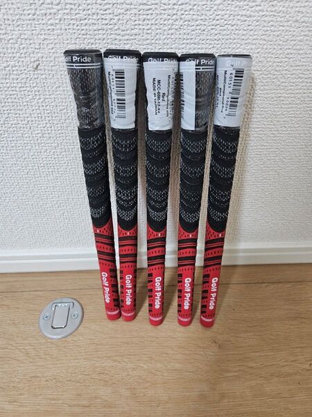 5本 Golf Pride MCC 60R バックライン無し レッド