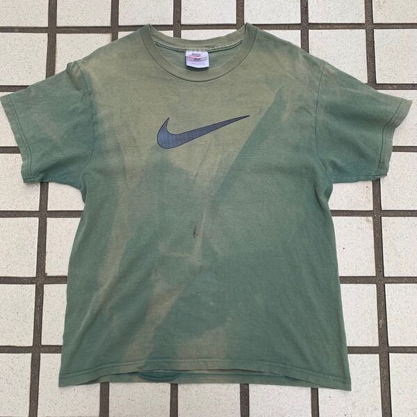 90s Nike ビッグスウォッシュ y2k ctiyboy 短丈 Tシャツ 鬼フェード