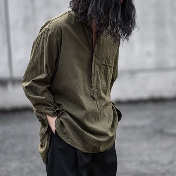 COMOLI ベタシャン プルオーバーシャツ OLIVE 2