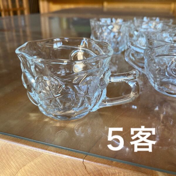 曽我ガラス 葡萄柄ティーカップ5客 アイスやデザートにも