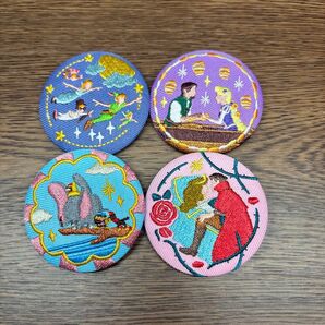 ディズニー 刺繍缶バッジ 4個セット