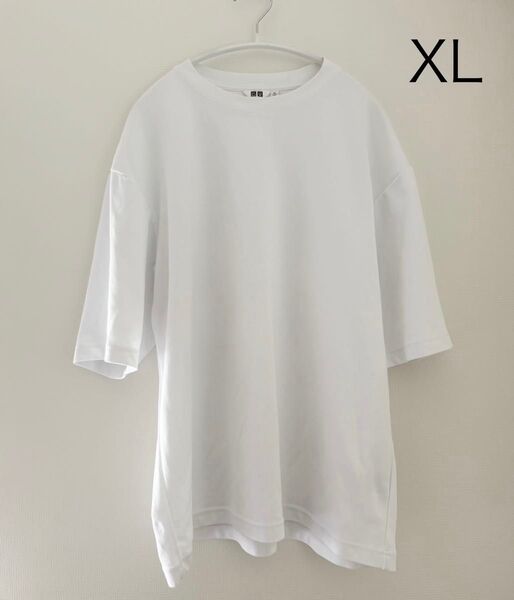 ユニクロユー エアリズムコットンオーバーサイズTシャツ ホワイトXL