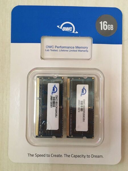 OWC 16GB(8GB x 2)PC3−12800 DDR3L 1600MHz SO-DIMMメモリー OWC保証26年3月迄