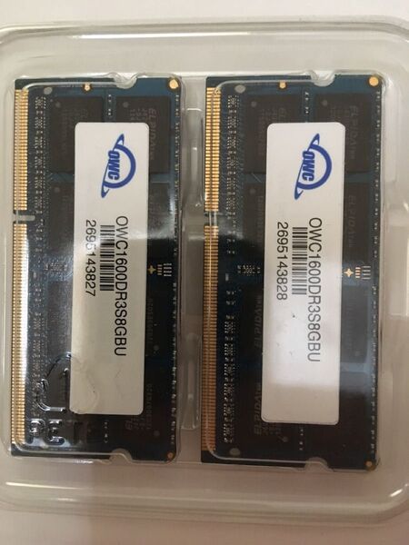 OWC 16GB(8GB x 2)PC3−12800 DDR3L 1600MHz SO-DIMMメモリー OWC保証26年3月迄