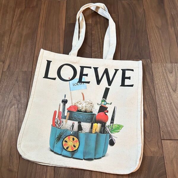 新品 ロエベ LOEWE ノベルティ バッグ トートバッグ エコバッグ クラブテッドワールド展 キャンパストートバッグ 非売品