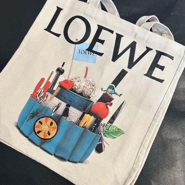新品 ロエベ LOEWE ノベルティ バッグ トートバッグ エコバッグ クラブテッドワールド展 キャンパストートバッグ
