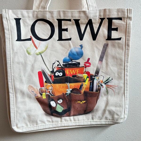 新品 ロエベ LOEWE ノベルティ バッグ トートバッグ エコバッグ クラブテッドワールド展 キャンパストートバッグ