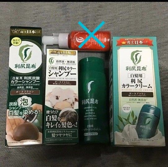利尻ダークブラウン 白髪用利尻昆布シリーズ カラーシャンプー カラートリートメント 炭酸シャンプー カラークリーム