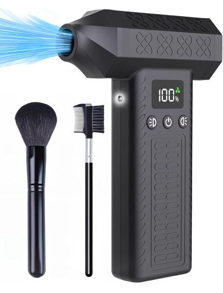【新品未使用】洗車に最適!超強力電動エアダスター 300000rpm|120m/s風速|LEDライト&LCDディスプレイ搭載