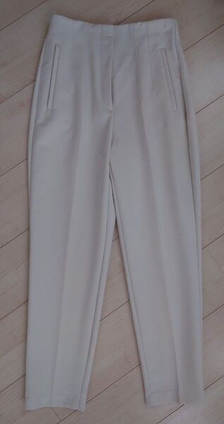 ZARA ハイウエスト パンツ エクリュ ホワイト【S】