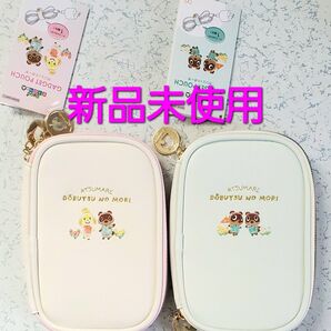 サンスター文具 あつまれどうぶつの森 ポーチ ガジェットポーチ アイボリー & グリーン