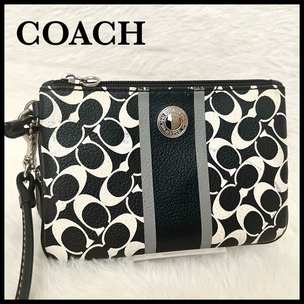 COACH コーチ リストレット ポーチ アクセサリー ポーチ シグネチャー 小物入れ