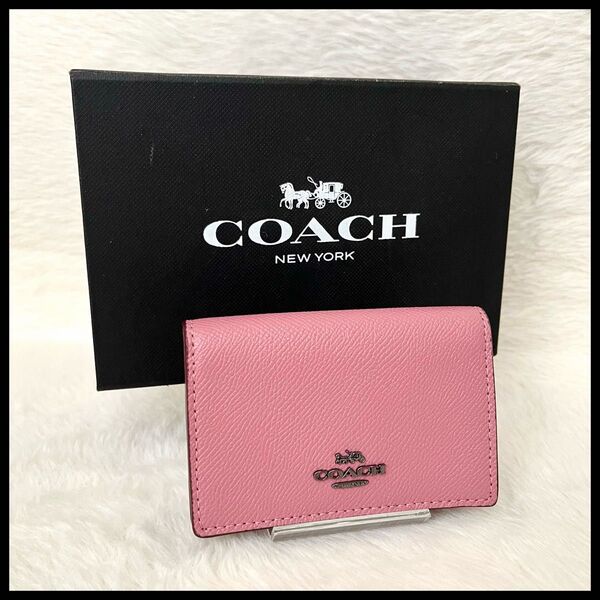 【正規品・美品】COACH コーチ カードケース 名刺入れ レザー ピンク