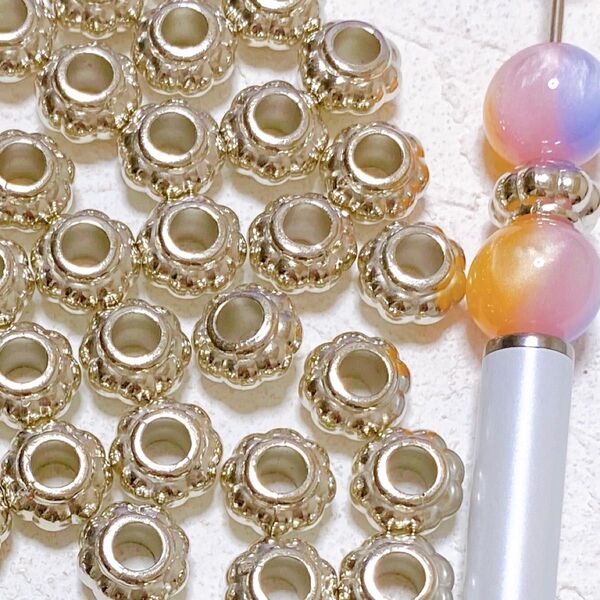 シルバーカラーロンデルビーズ(20Peace)