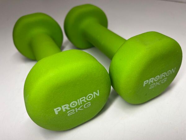 PROIRON ダンベル 2kg 2個セット グリーン 黄緑 筋トレダンベル ホームジム 男女兼用トレーニング ダイエット 筋トレ