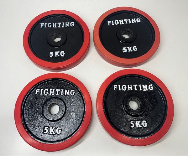 ② FIGHTING ROAD プレート ラバープレート ダンベルプレート5kg ×4枚 ファイティングロード 筋トレ
