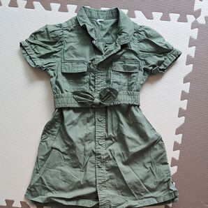 エフオーキッズ ワンピース カーキ 100