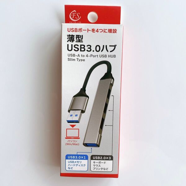 USB ハブ 4in1 薄型 キーボード マウス プリンタ コンパクト